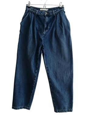 Christy Dawn The Lena Pleated Jeans High Rise Front Pleats Taper Leg Size 27